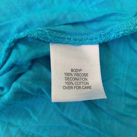 Relativity Women's Size Small Blouse Blue Sleeveless Fit and Flare Flowy Cotton - Picture 5 of 5